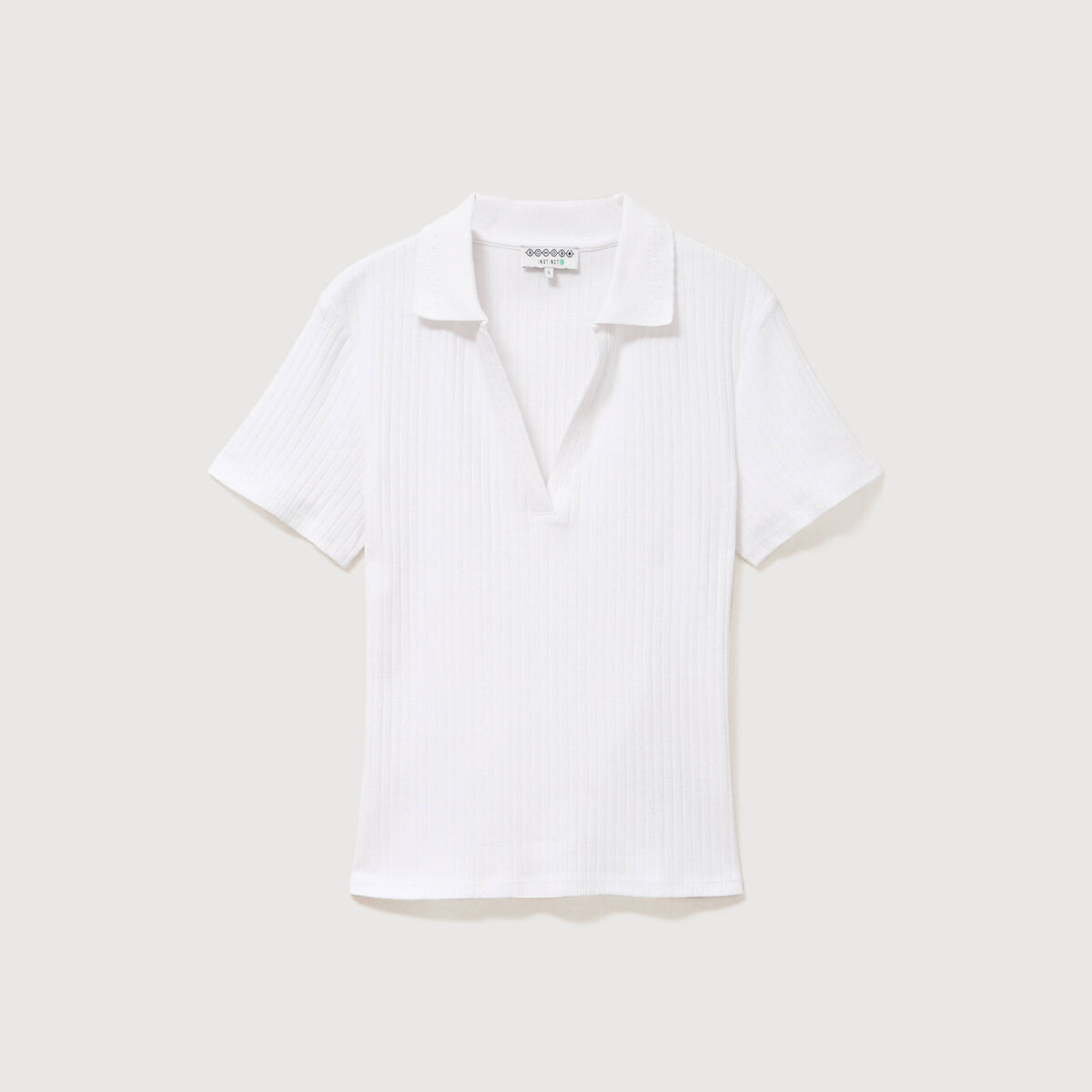 Polo manches courtes blanc femme
