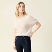 Pull manches courtes fabriqu&eacute; en France creme femme