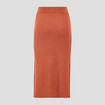 Jupe longue ajustée en tricot orange foncé femme