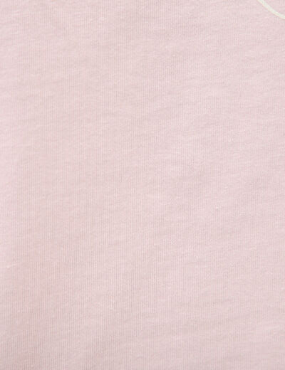 T-shirt droit en coton col rond rose poudr&eacute;e homme
