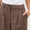Pantalon large taille standard marron fonc&eacute; femme