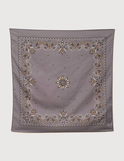 Foulard bandana en coton gris fonc&eacute; homme