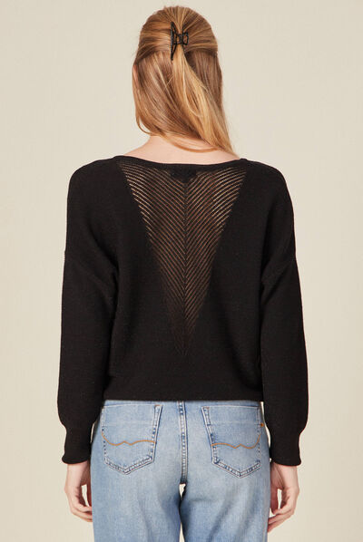Pull éco-responsable noir femme
