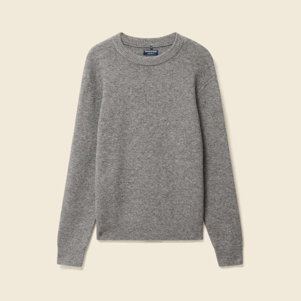 Pull manches longues col rond gris homme