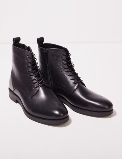 Bottines plates zippées noir homme