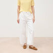 Jeans barrel taille haute 7/8&egrave;me denim blanc femme