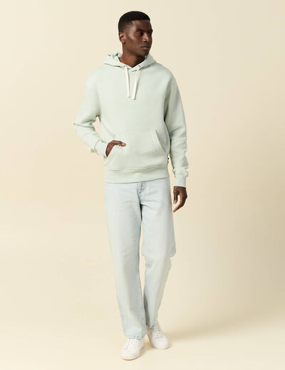 Sweat à capuche vert clair homme