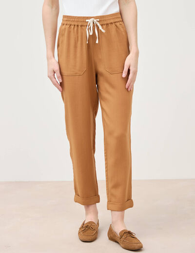 Pantalon taille standard marron femme