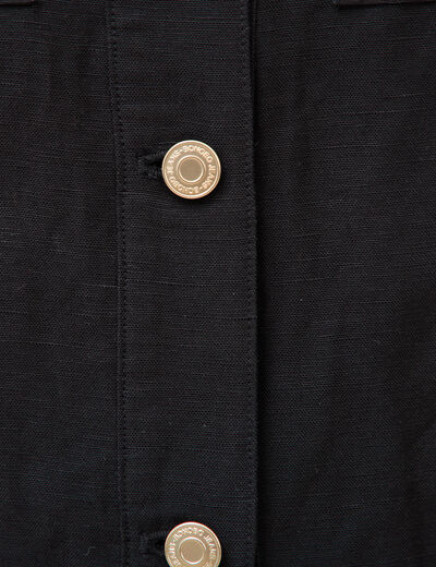 Veste courte boutonn&eacute;e noir femme