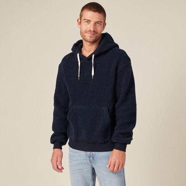 sweat a capuche sherpa bleu marine homme Sweat à capuche sherpa bleu marine homme