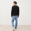 Pull col rond manches longues noir homme