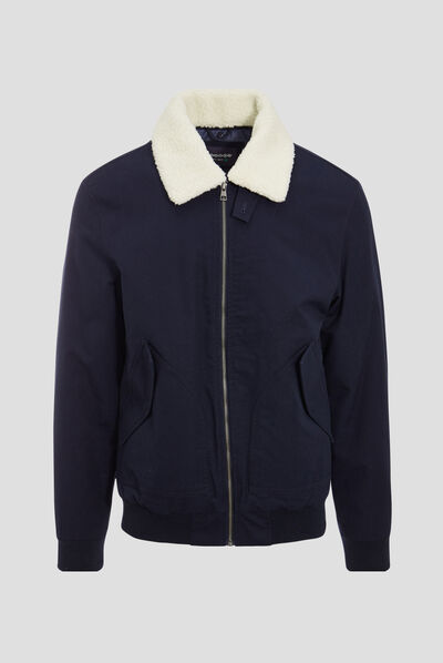 Blouson droit éco-responsable bleu marine homme