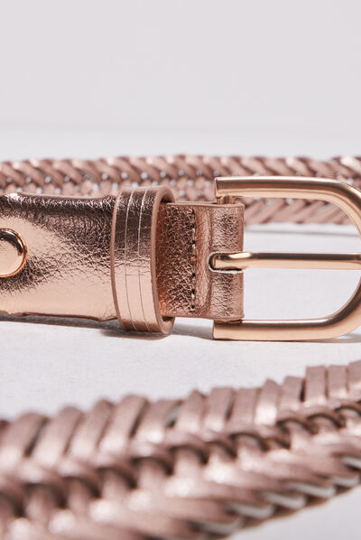 Ceinture tressée rouge clair femme
