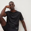 T-shirt col rond manches courtes noir homme