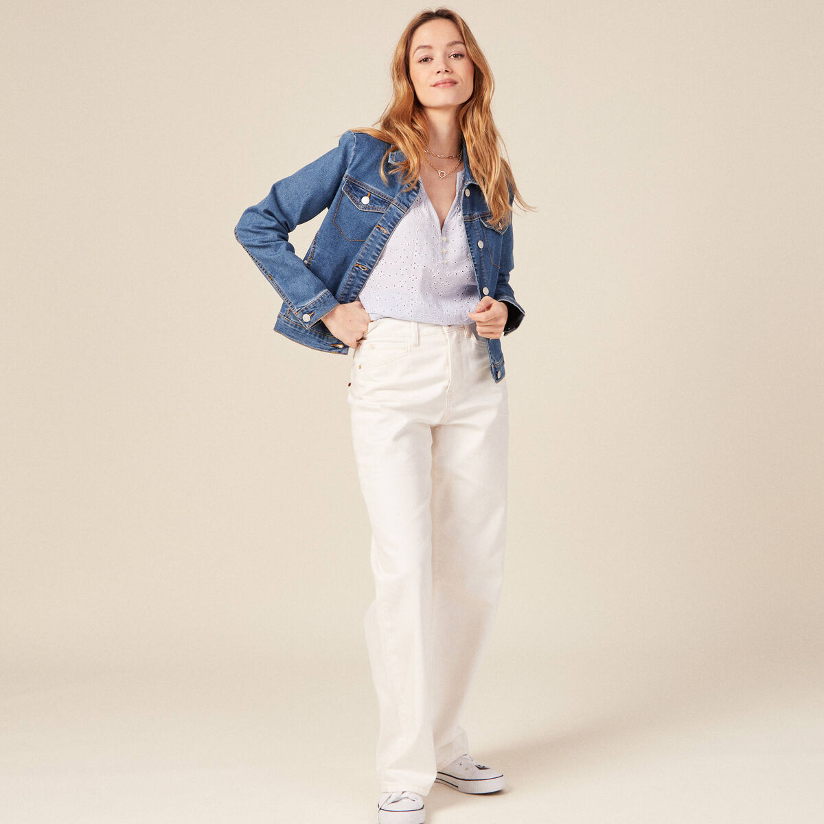 Veste en jean éco-responsable denim stone femme