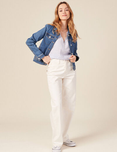 Veste en jean éco-responsable denim stone femme