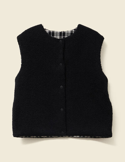 Gilet sans manches r&eacute;versible noir femme