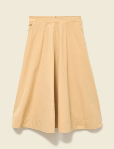 Jupe en coton beige femme
