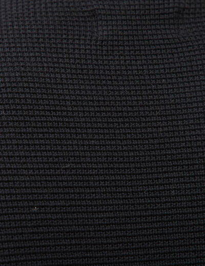 Pull manches longues col rond noir homme