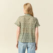 Chemise manches courtes vert kaki femme