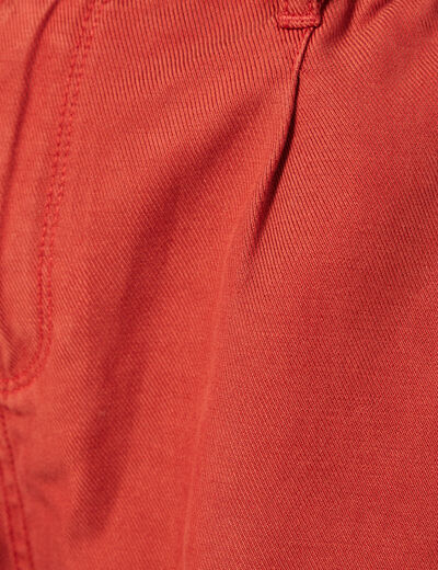 Short paperbag ceinturé rouge foncé femme