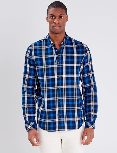 Chemise manches longues bleu marine homme