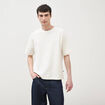 T-shirt ample col rond manches courtes ecru homme
