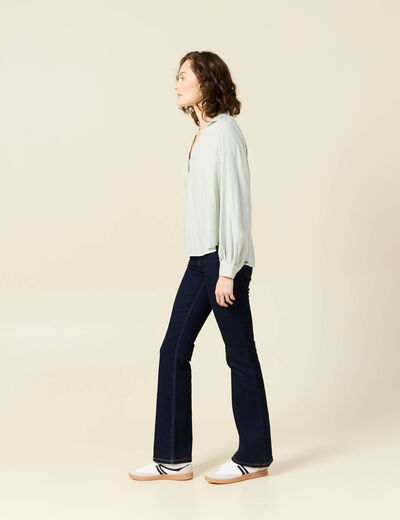 Blouse manches longues vert olive femme