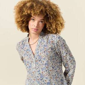 Blouse manches longues bleu clair femme