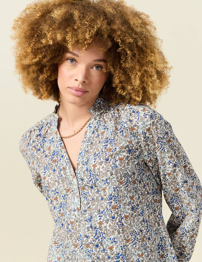 Blouse manches longues bleu clair femme
