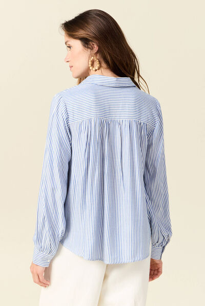 Blouse manches longues ecru femme