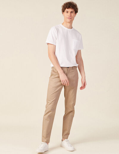 Pantalon chino cropped beige homme