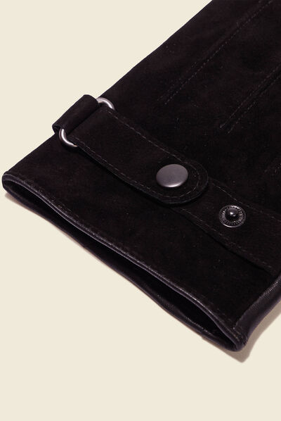 Gants en cuir noir homme