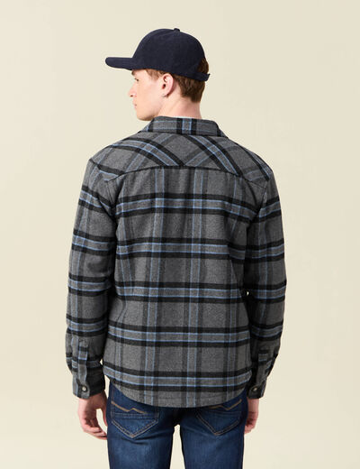 Veste surchemise droite bleu gris homme