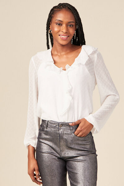 Blouse éco-responsable blanc femme