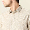 Chemise manches courtes beige homme