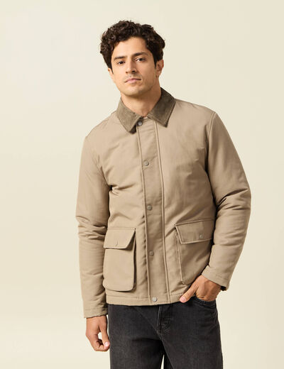 Veste droite mi-longue d&eacute;perlante sable homme