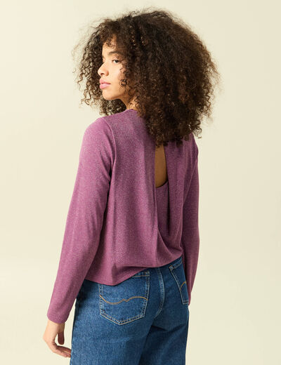 T-shirt manches longues violet femme