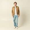 Blouson manches longues doubl&eacute; vert kaki homme