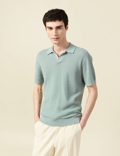 Polo manches courtes vert clair homme