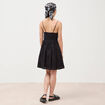 Robe col c&oelig;ur &agrave; bretelles en coton noir femme