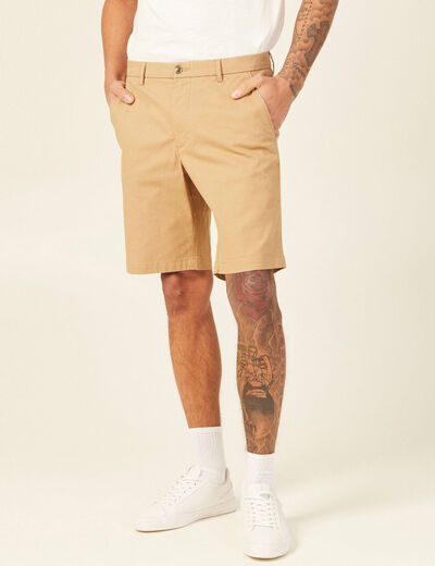 Bermuda droit éco-responsable beige homme