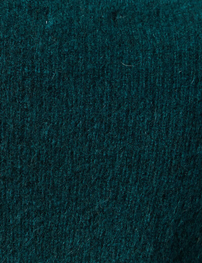 Pull col bateau manches longues vert fonc&eacute; femme