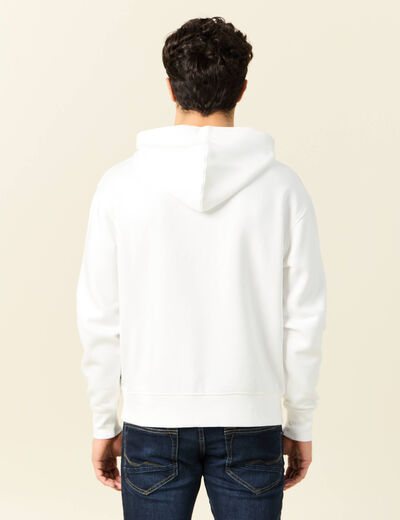 Sweat à capuche ecru homme