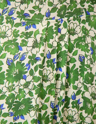 Robe fluide col v manches courtes vert femme