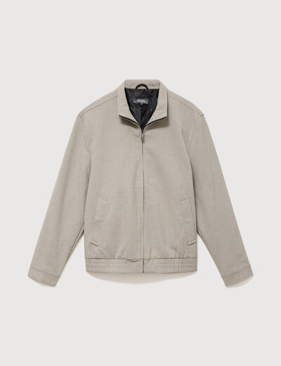 Blouson col montant manches longues gris homme