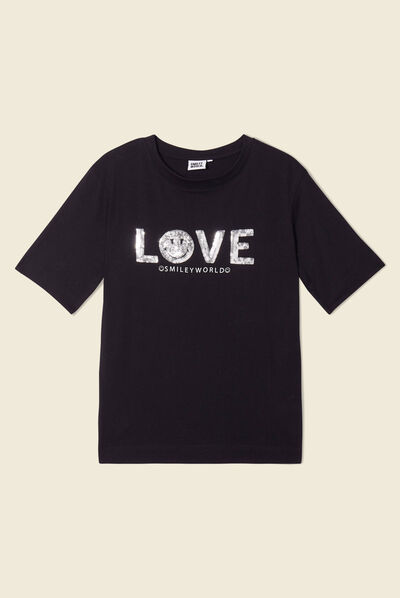 T-shirt SmileyWorld noir femme