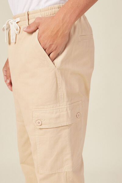 Pantalon cargo beige homme