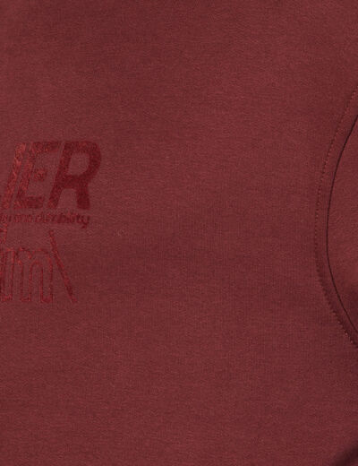 Sweat à capuche rouge foncé homme