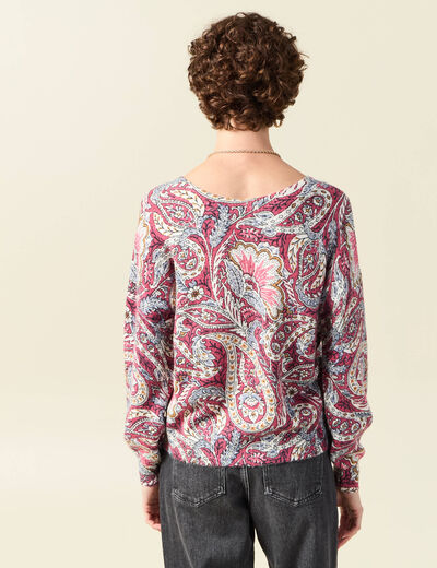 Pull manches longues vieux rose femme